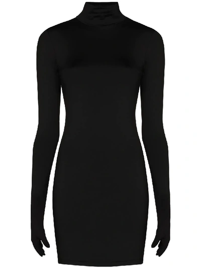 Shop Vetements Gloved Fitted Mini Dress In Black