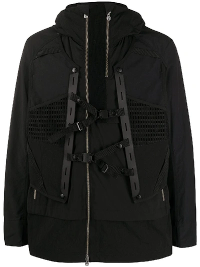 Shop White Mountaineering Layered Hooded Jacket In Black