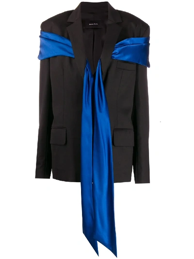Shop Simone Rocha Wraparound Blazer Jacket In Black