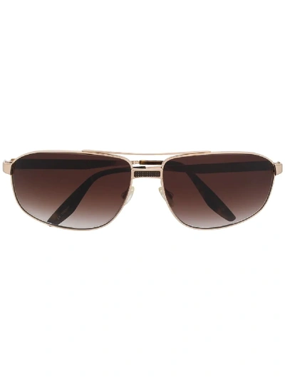 Shop Barton Perreira Square Frame Sunglasses In Gold