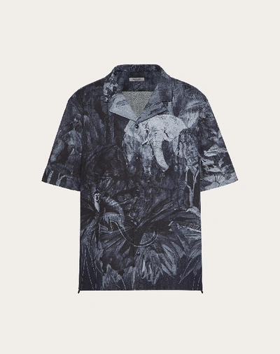 Shop Valentino Uomo Shirt With Mural Jungle Print In Multicolored