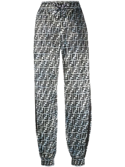 Shop Fendi Ff-motif Track Pants In Black