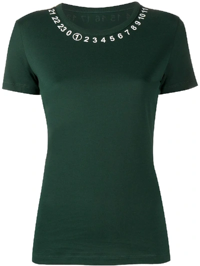 Shop Maison Margiela Number-embellished T-shirt In Green