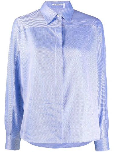 Shop Agnona Long-sleeve Flared Shirt In Blue