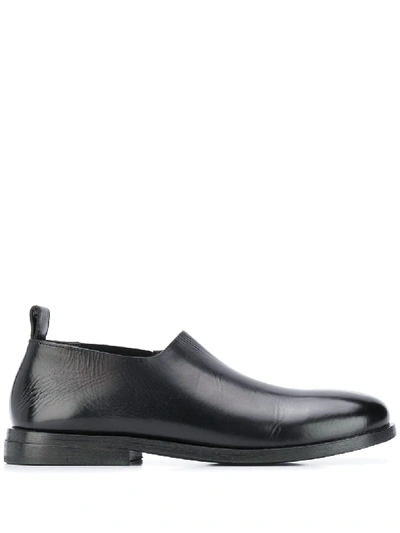 Shop Marsèll Round Toe Leather Loafers In Black