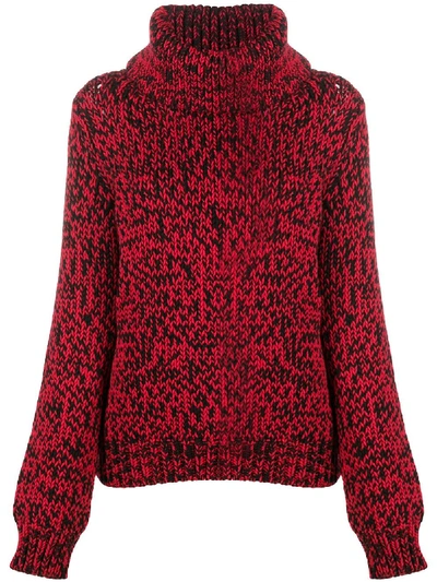 Shop Mulberry Chunky Roll-neck Sweater In Red