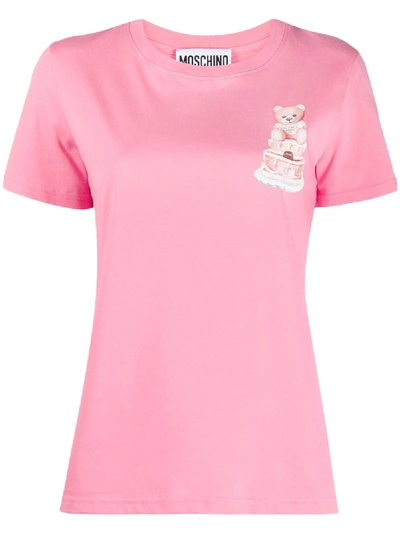 Shop Moschino Teddy Print T-shirt In Pink