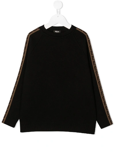 Shop Fendi Ff-trim Sweatshirt In Black