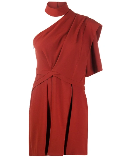Shop Iro Fundi One-shoulder Cocktail Dress In Red