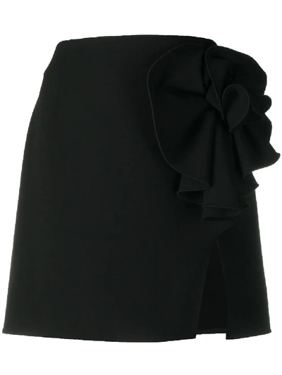 Shop Magda Butrym Flower-detail Mini Skirt In Black