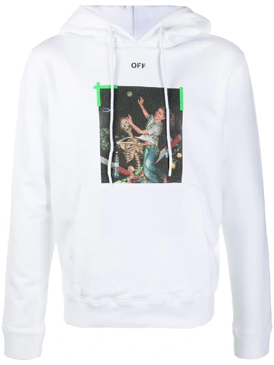 Shop Off-white Printed Hoodie In White