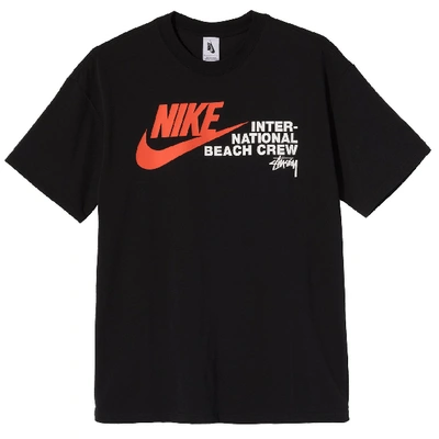 Pre-owned Nike  X Stussy International Beach Crew T-shirt Black