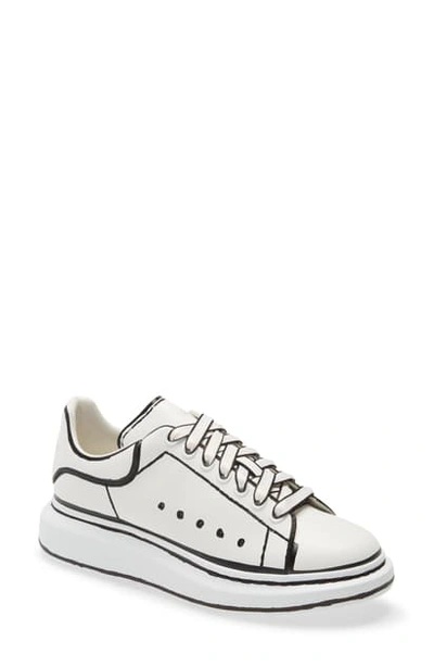 Shop Alexander Mcqueen Oversize Low Top Sneaker In White/ Black