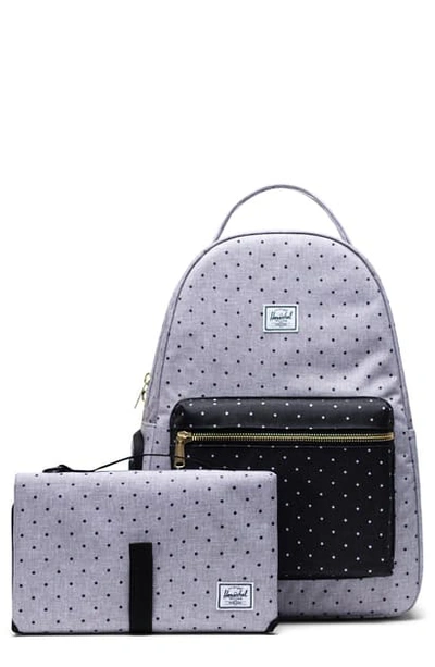 Shop Herschel Supply Co Nova Sprout Diaper Backpack In Polka Dot Grey/ Black