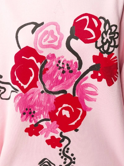 Shop Marni Painterly-print Hoodie Dress In Pink