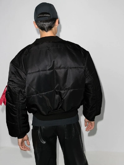 + Alpha Industries Reversible Cropped Bomber Jacket In Black Navy