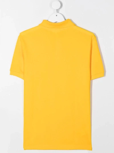 Shop Lacoste Teen Embroidered Logo Polo Shirt In Yellow