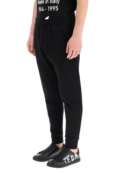 Shop Dsquared2 Icon Jogger Pants In Black,white