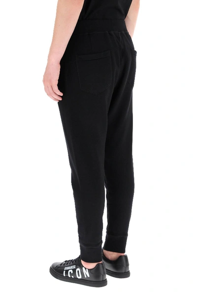 Shop Dsquared2 Icon Jogger Pants In Black,white