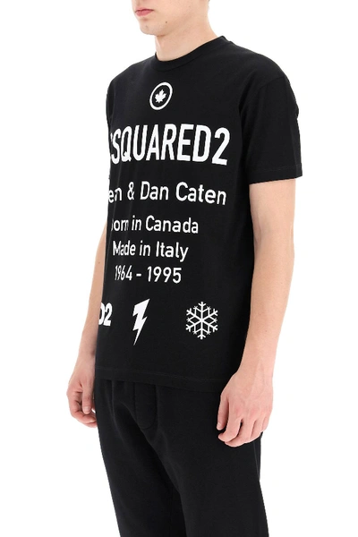 Shop Dsquared2 Born In Canada T-shirt In Black,white