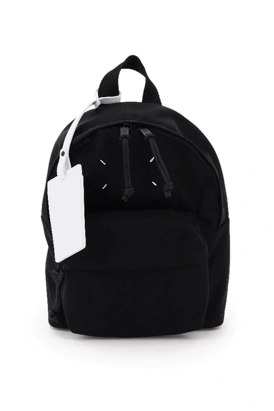 Shop Maison Margiela Canvas Small Backpack In Black,white