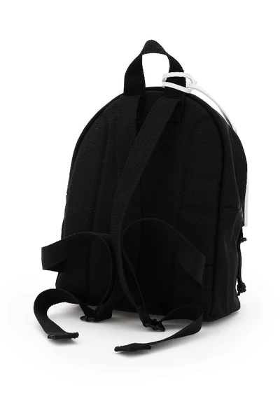 Shop Maison Margiela Canvas Small Backpack In Black,white