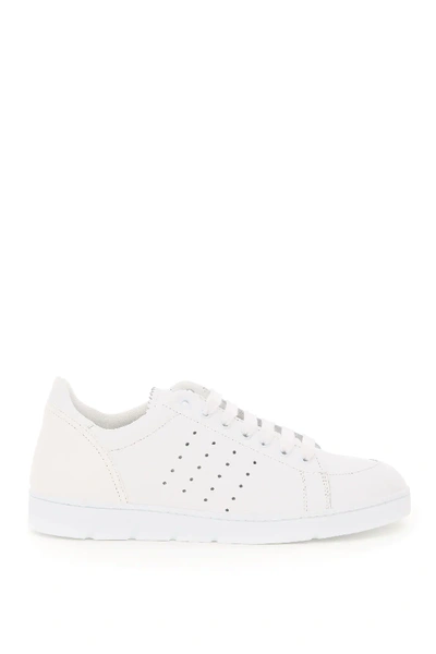 Shop Loewe Soft Leather Sneakers In White