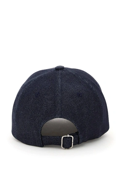 Shop Apc Charlie Denim Baseball Cap In Blue