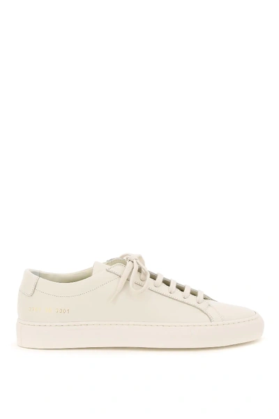 Shop Common Projects Original Achilles Leather Sneakers In Beige/white