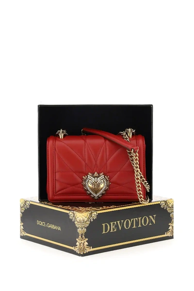 Shop Dolce & Gabbana Devotion Crossbody Mini Bag In Red