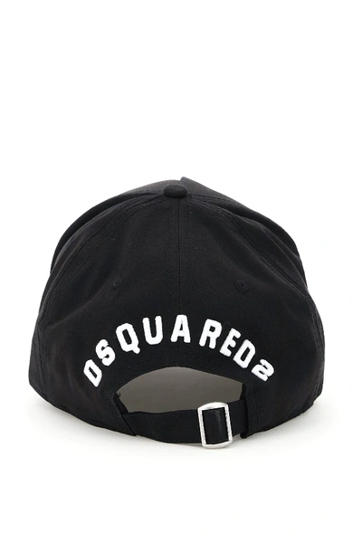 Shop Dsquared2 Icon Baseball Cap In Black,white