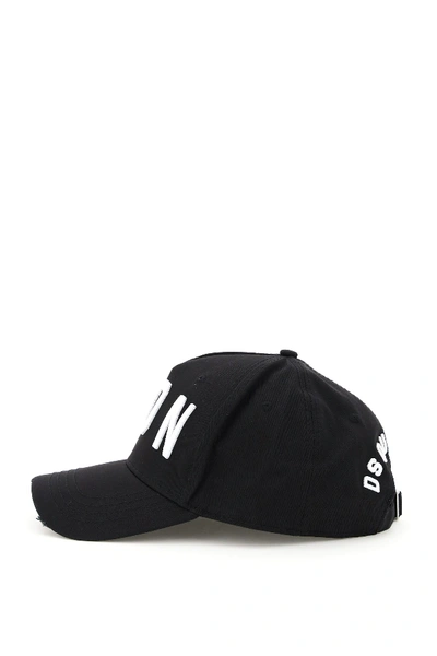 Shop Dsquared2 Icon Baseball Cap In Black,white