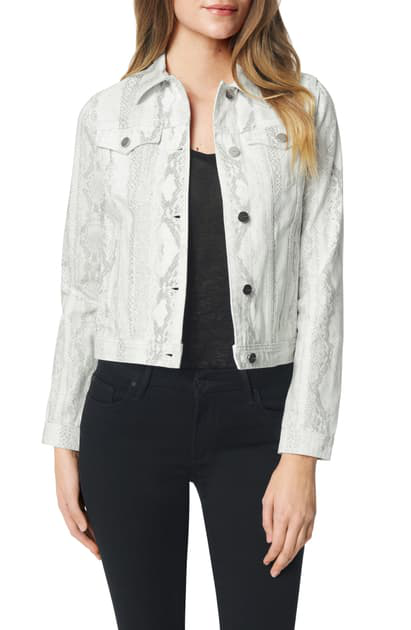 snake print denim jacket
