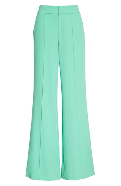 Shop Alice And Olivia Dylan High Waist Wide Leg Pants In Jade