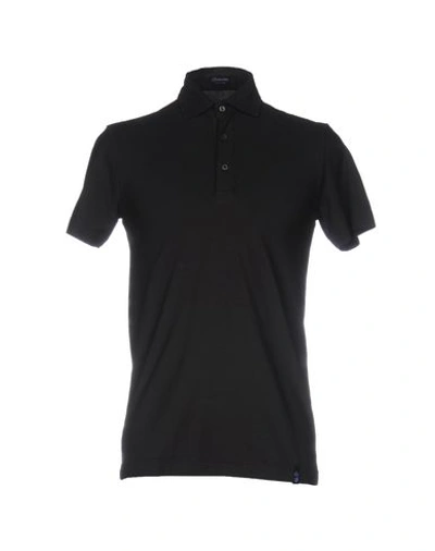 Shop Drumohr Man Polo Shirt Black Size S Cotton