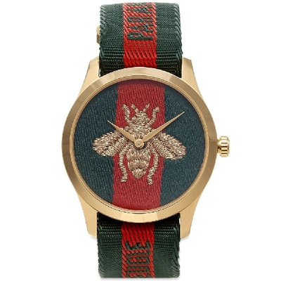Shop Gucci G-timeless Contemporary Watch In Red