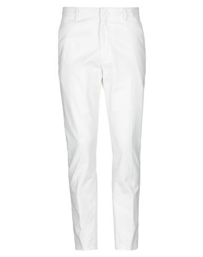 Shop Dondup Man Pants White Size 33 Cotton, Elastane
