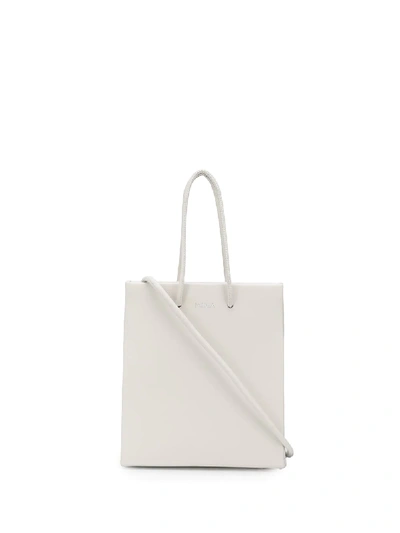 Shop Medea Short Leather Tote Bag In White