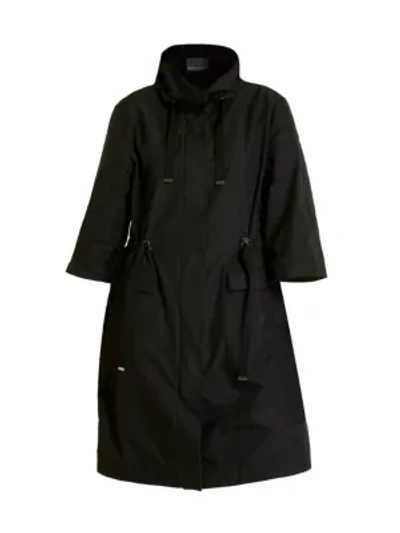 Shop Marina Rinaldi Funnelneck Raincoat In Black