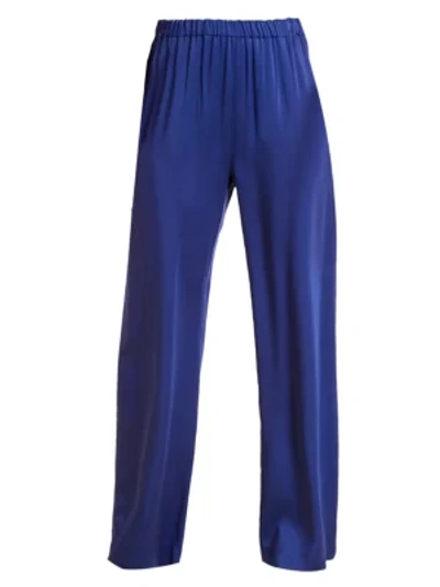 Shop Marina Rinaldi Frisottino Wide-leg Trousers In China Blue