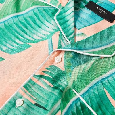 Shop Amiri Short Sleeve Banana Leaves Pyjama Shirt In Pink