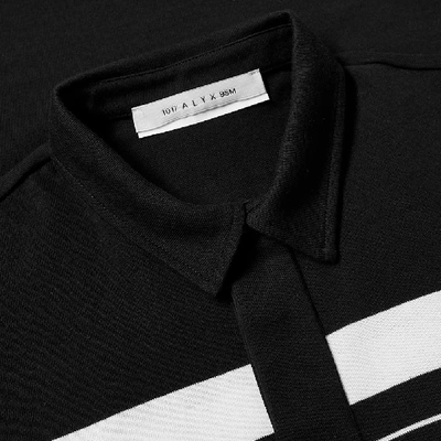 Shop Alyx 1017  9sm Long Sleeve Logo Striped Polo In Black