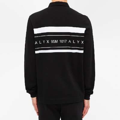 Shop Alyx 1017  9sm Long Sleeve Logo Striped Polo In Black