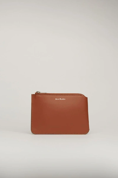 Shop Acne Studios Leather Zip Wallet Almond Brown