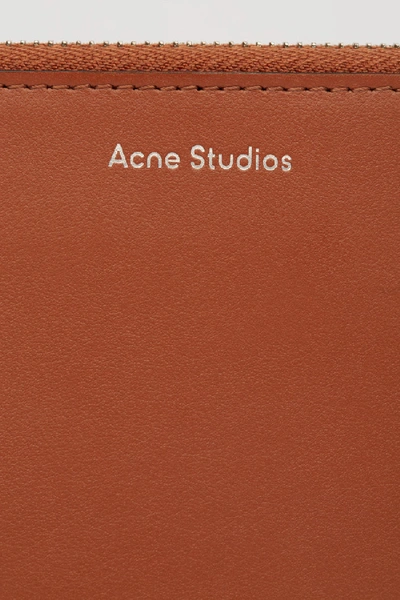 Shop Acne Studios Leather Zip Wallet Almond Brown