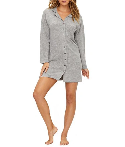 Shop Arlotta Cashmere Sleep Shirt In Flannel Grey