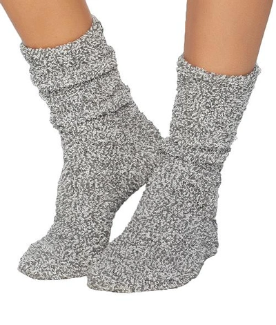 Shop Barefoot Dreams Cozychic Heathered Plush Socks In Graphite