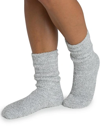 Shop Barefoot Dreams Cozychic Heathered Plush Socks In Blue Water,white