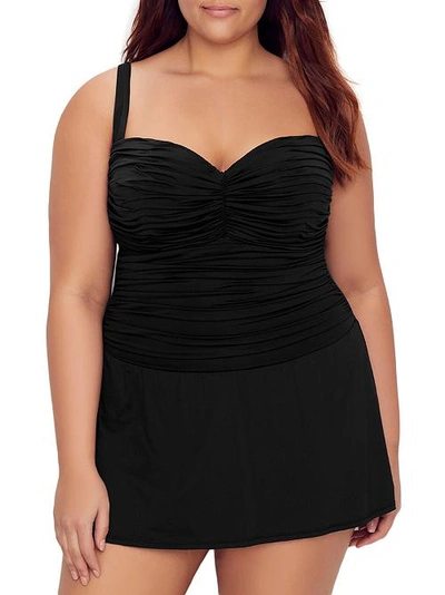 Shop Bleu Rod Beattie Plus Size Kore Underwire Swim Dress In Black