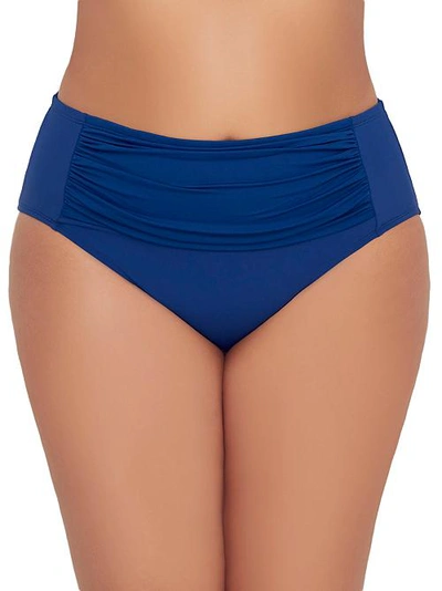 Shop Bleu Rod Beattie Plus Size Kore High-waist Control Bikini Bottom In Navy